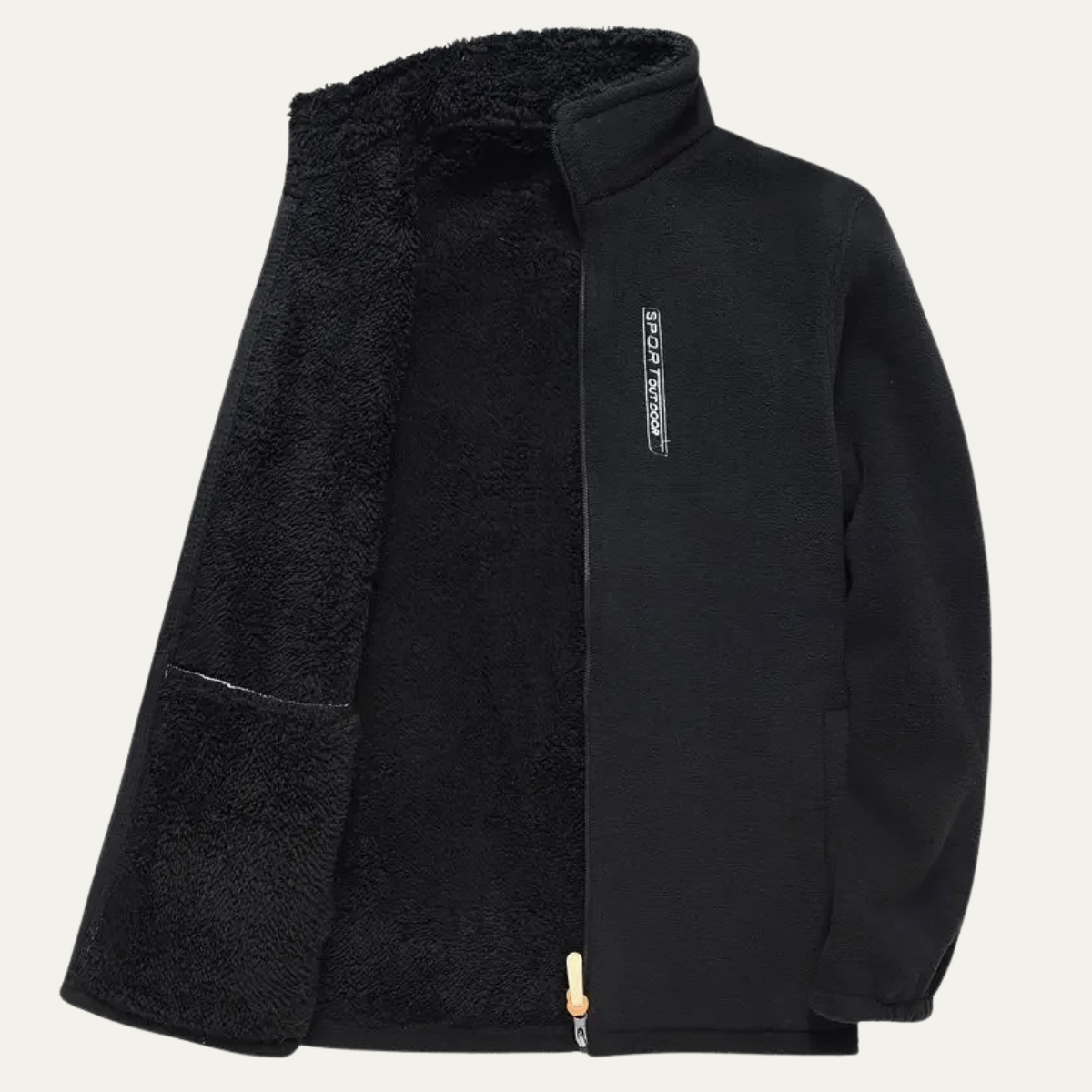 Veste polaire peluche pour homme avec poches
