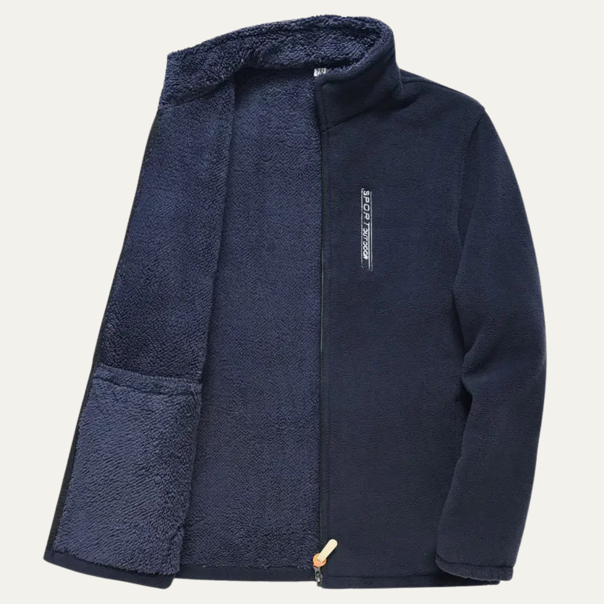 Veste polaire peluche pour homme avec poches