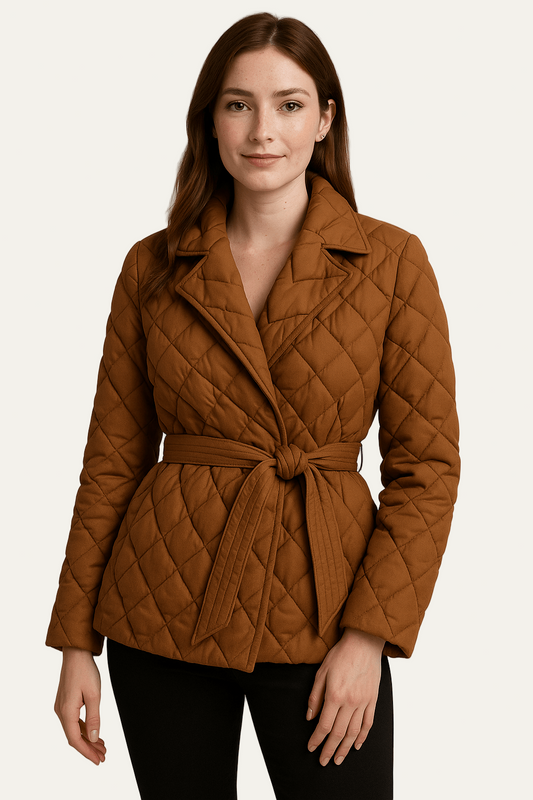 Veste portefeuille matelassée à chevrons pour femme