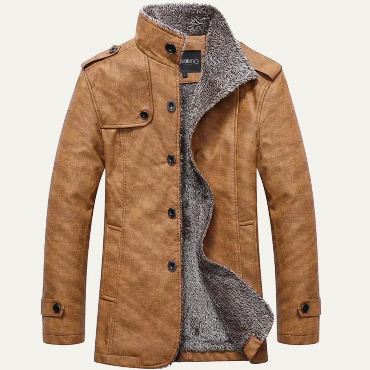 Veste pour homme doublée en sherpa, longueur hanches