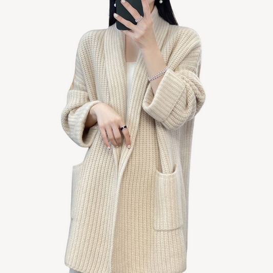 Veste pull en maille à col V pour femme