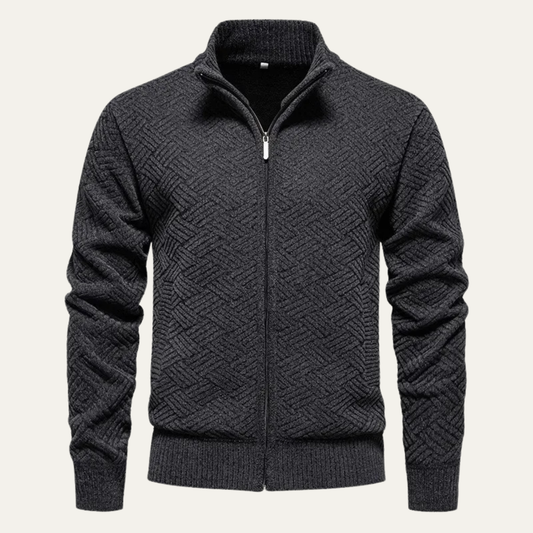 Veste pull zippée en maille pour homme