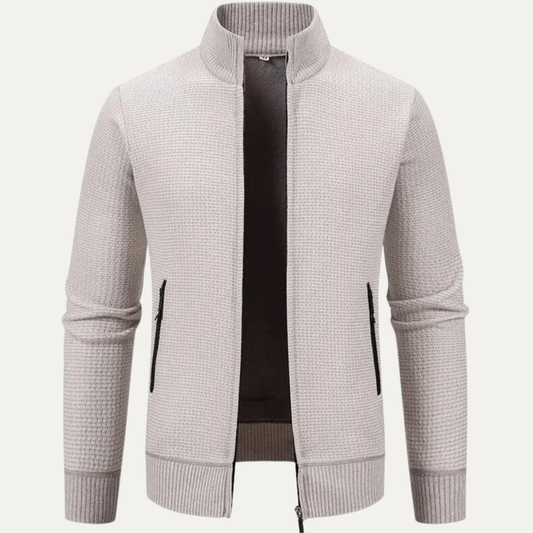 Veste pull zippée en maille pour homme