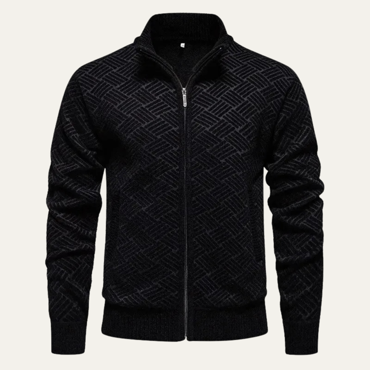 Veste pull zippée en maille pour homme