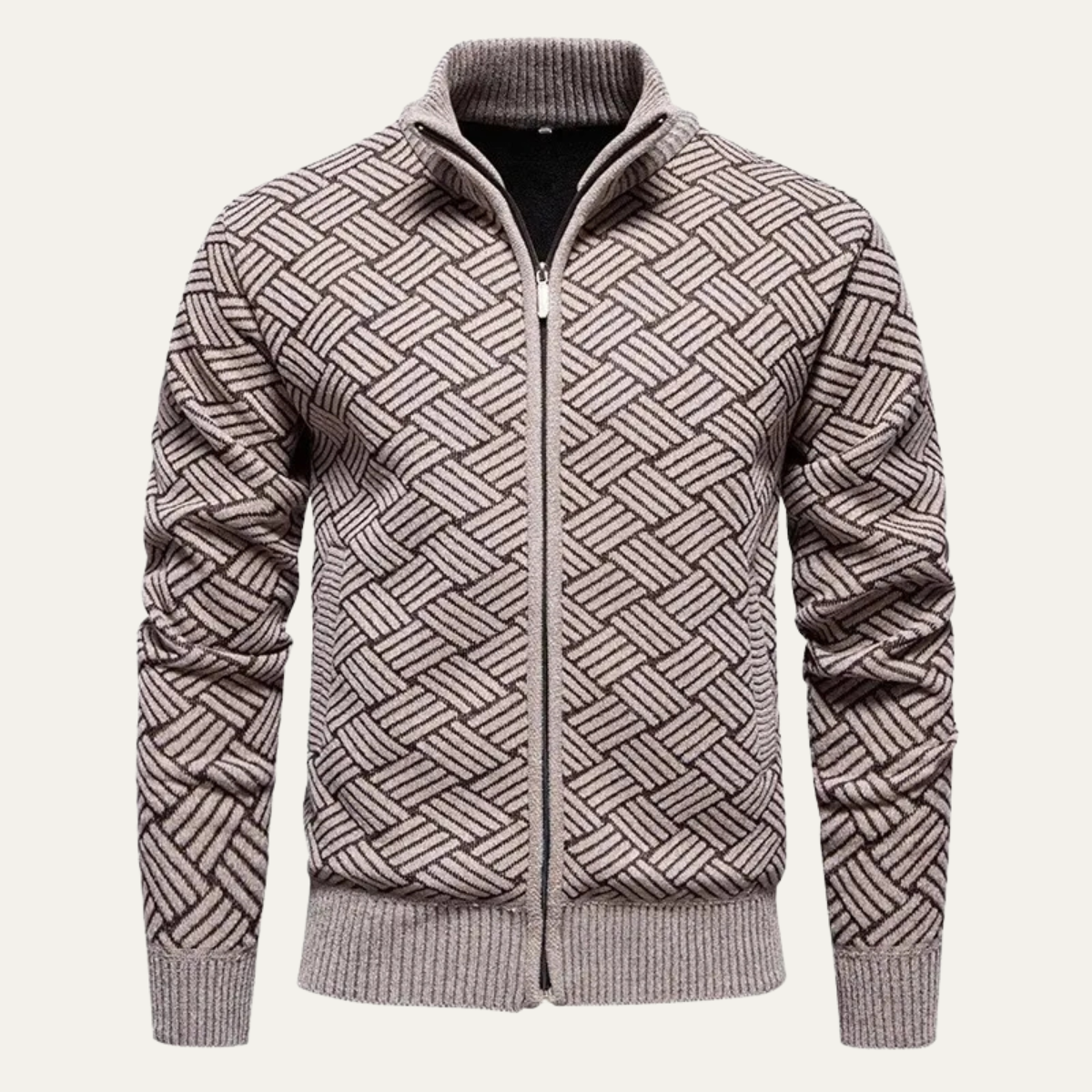 Veste pull zippée en maille pour homme
