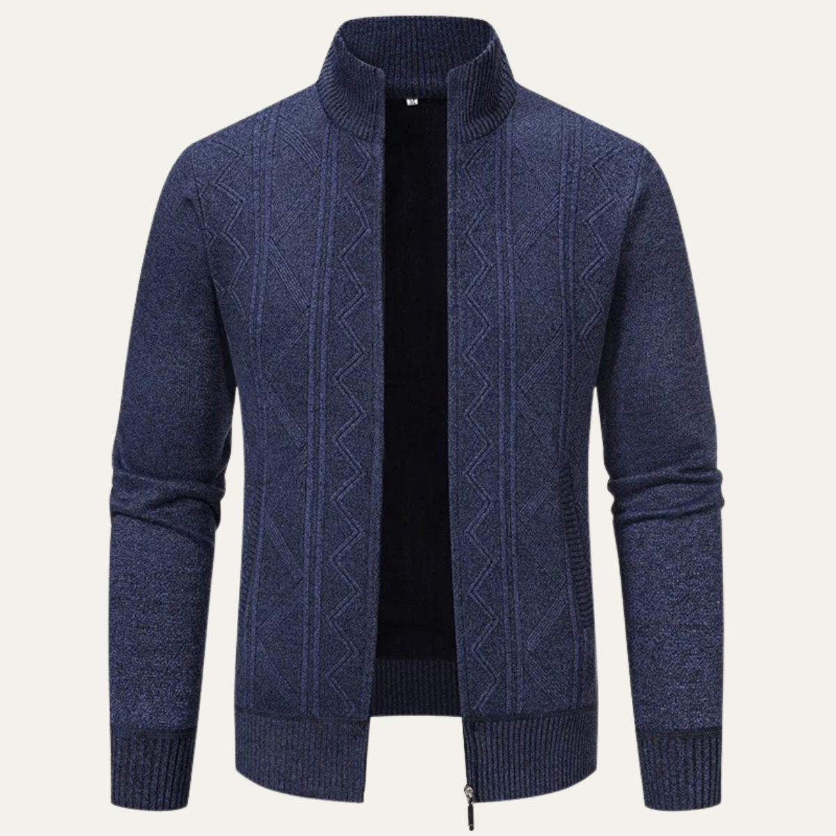 Veste pull zippée pour homme en maille losanges