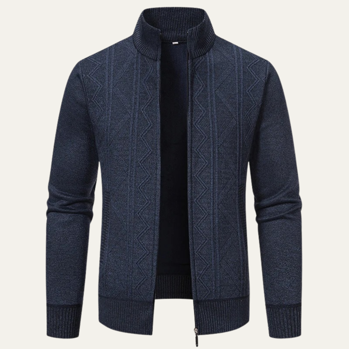 Veste pull zippée pour homme en maille losanges