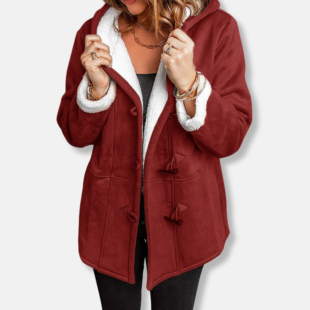 Veste sherpa à capuche confortable pour femme