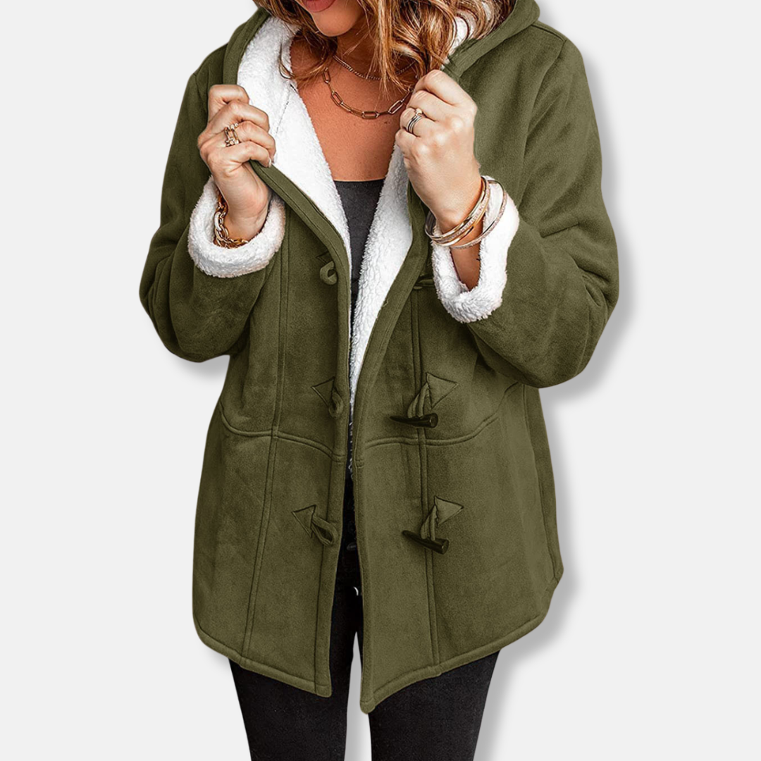 Veste sherpa à capuche confortable pour femme
