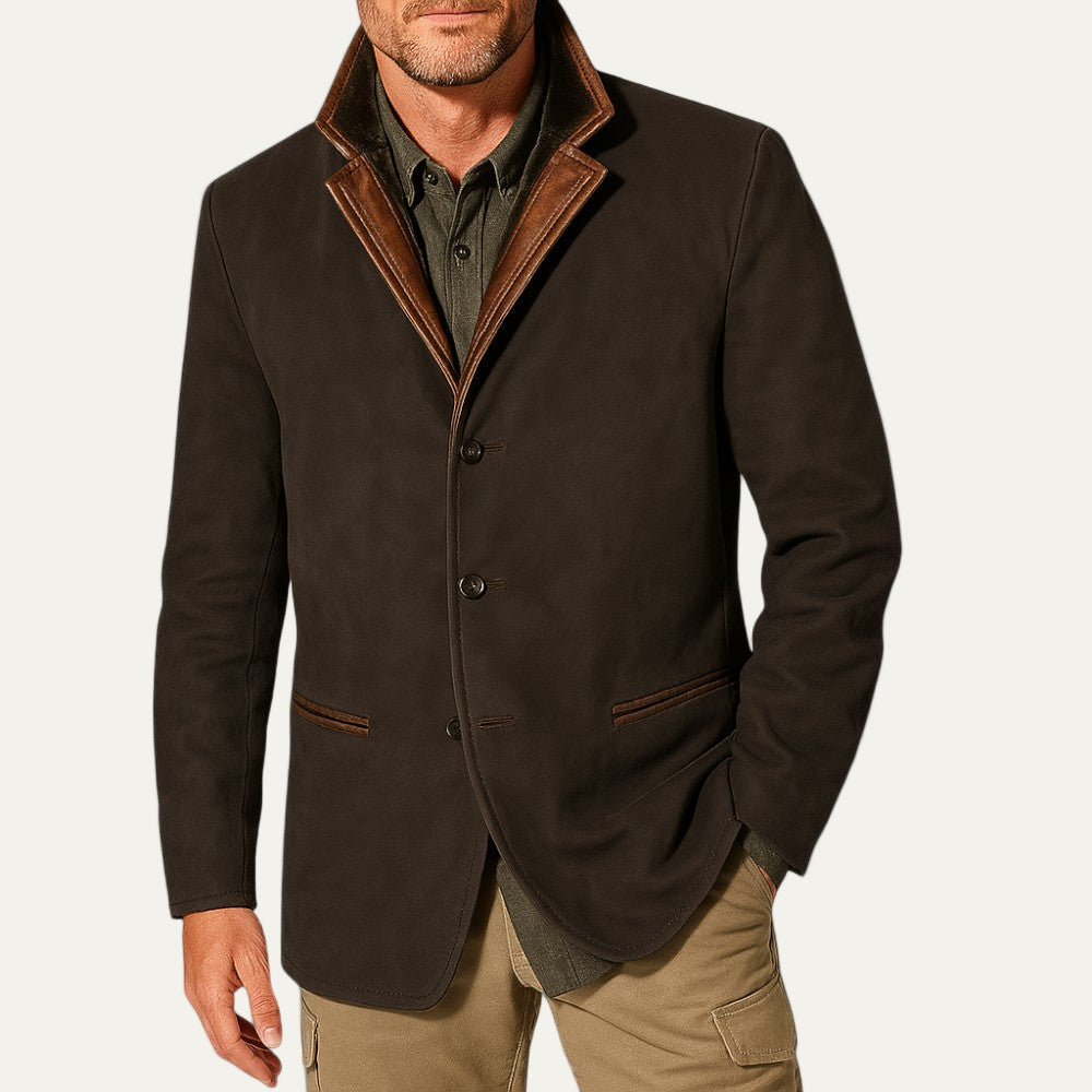 Veste sport décontractée pour homme avec col en daim