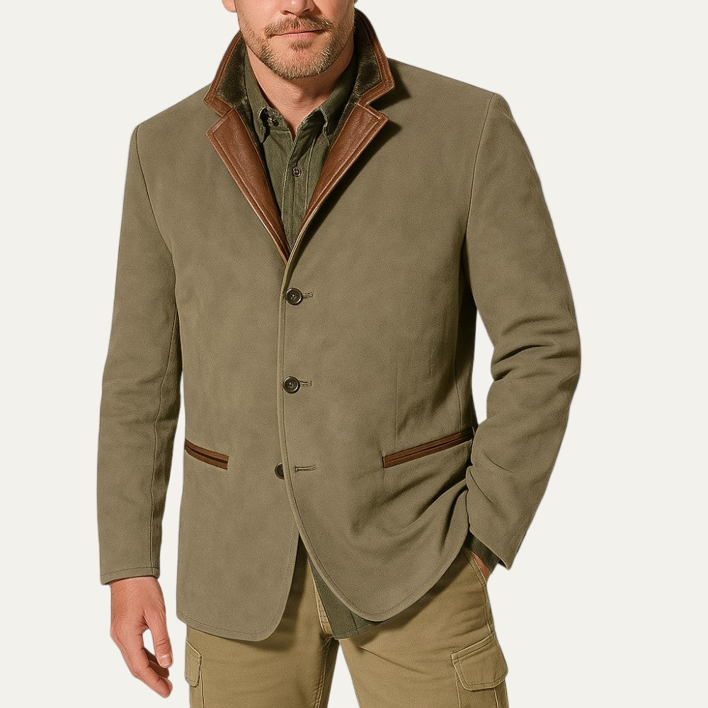 Veste sport décontractée pour homme avec col en daim