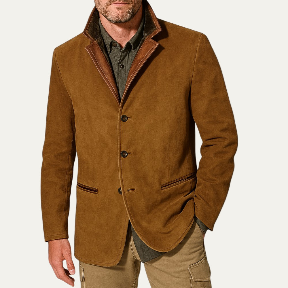 Veste sport décontractée pour homme avec col en daim