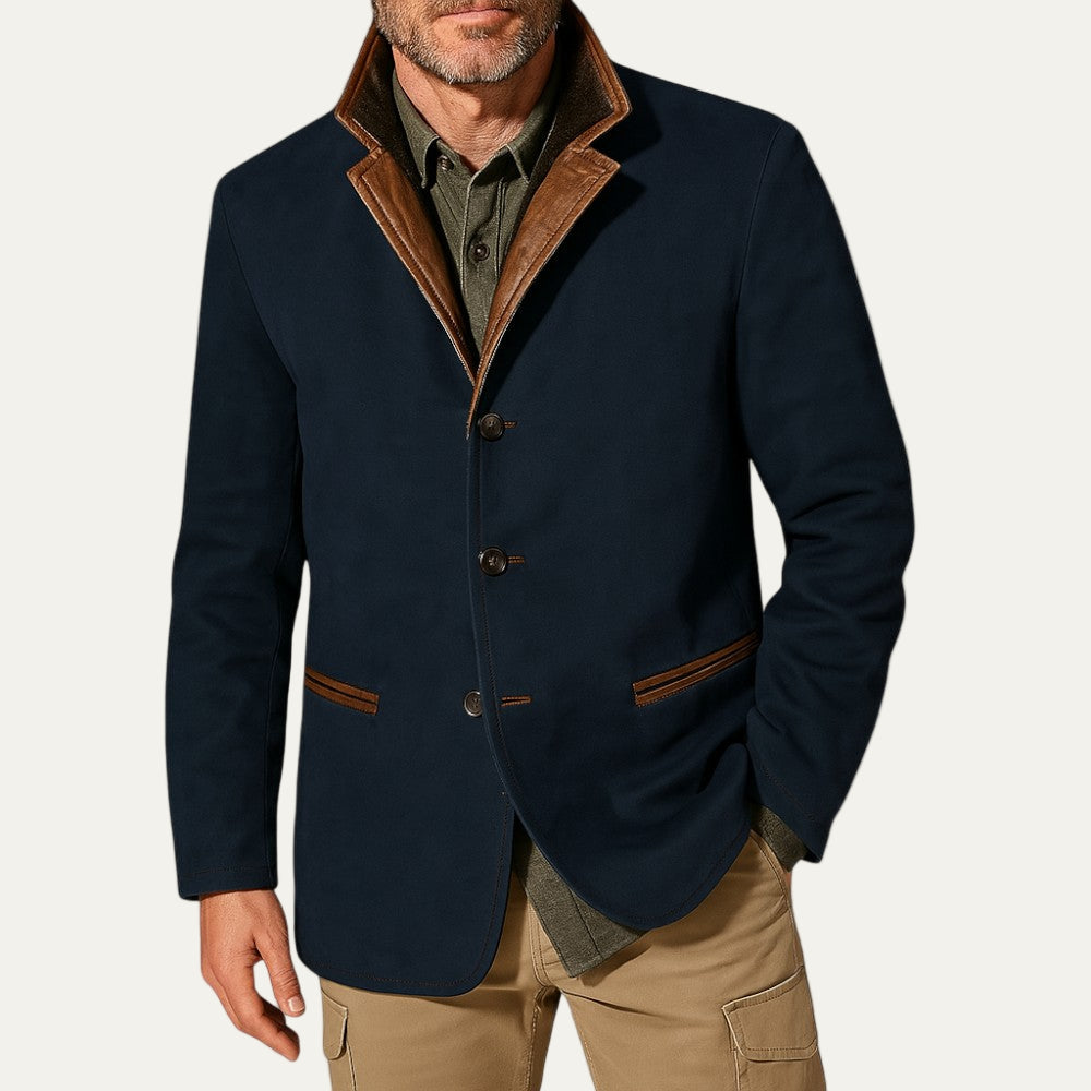 Veste sport décontractée pour homme avec col en daim