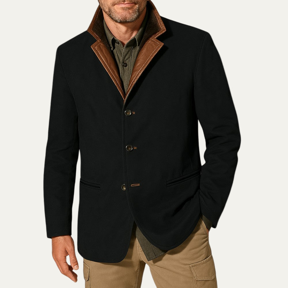 Veste sport décontractée pour homme avec col en daim