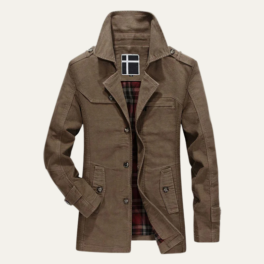 Veste utilitaire croisée en velours côtelé pour homme