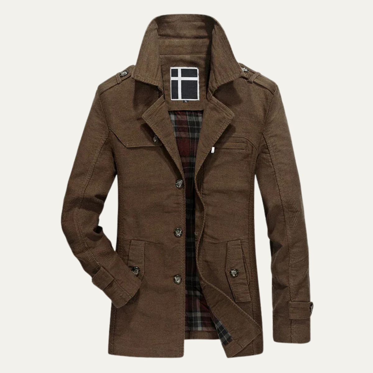 Veste utilitaire croisée en velours côtelé pour homme