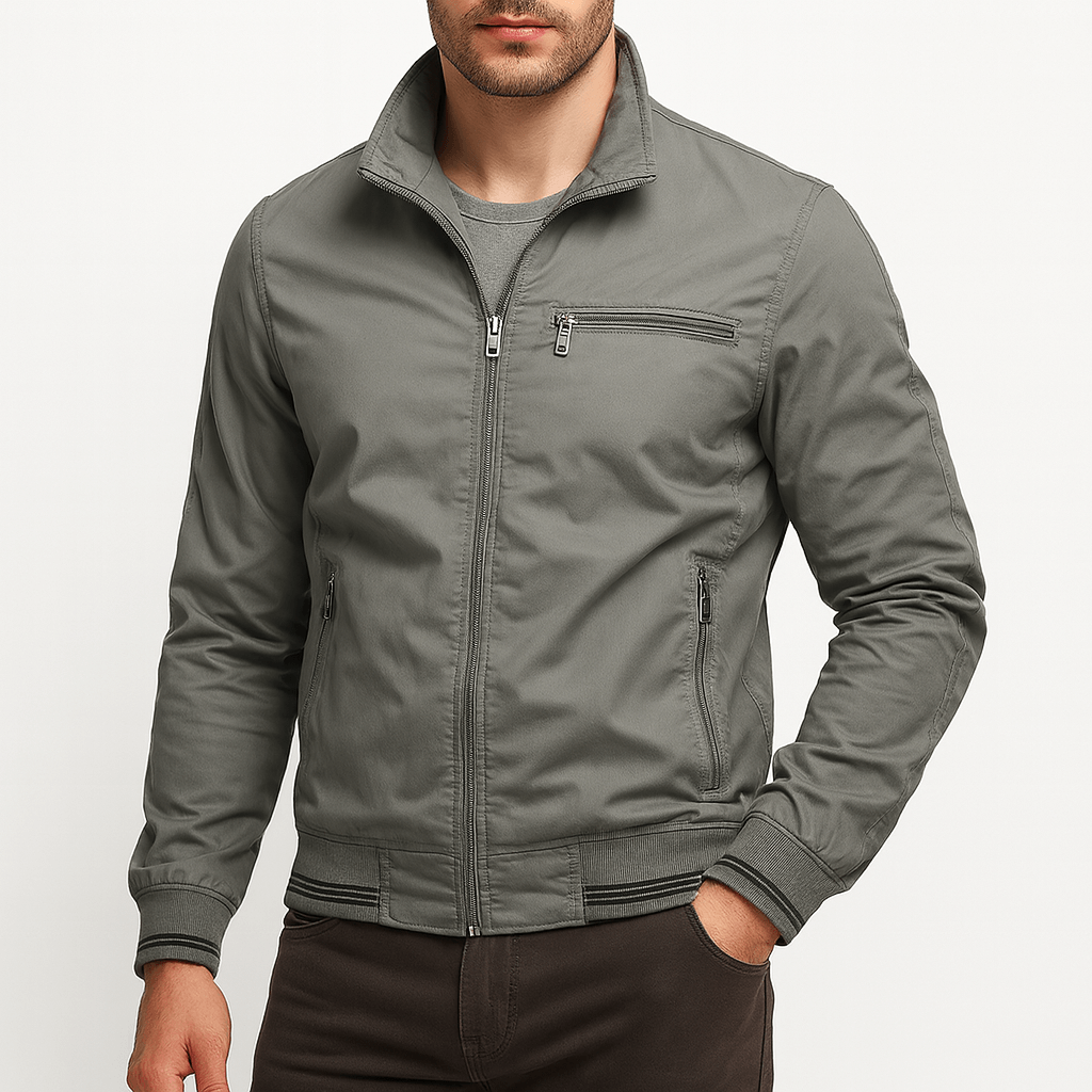 Veste zippée décontractée en coton pour homme