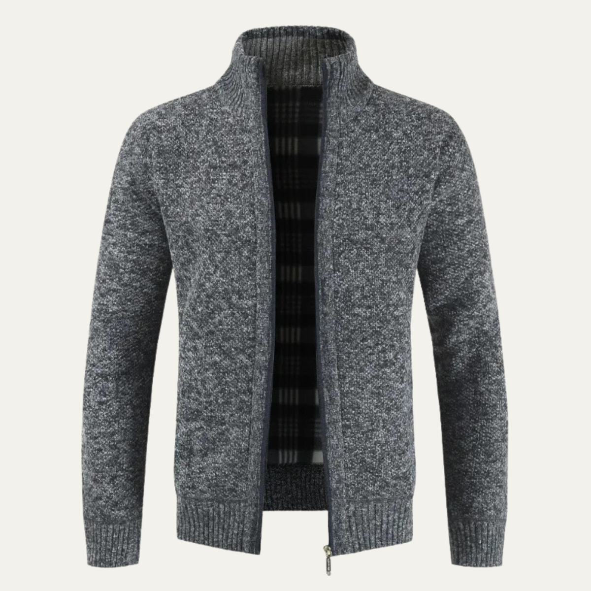 Veste zippée en coton texturé pour homme