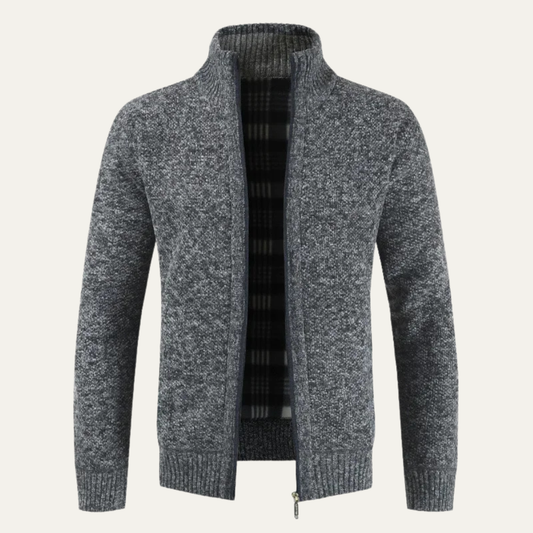 Veste zippée en coton texturé pour homme
