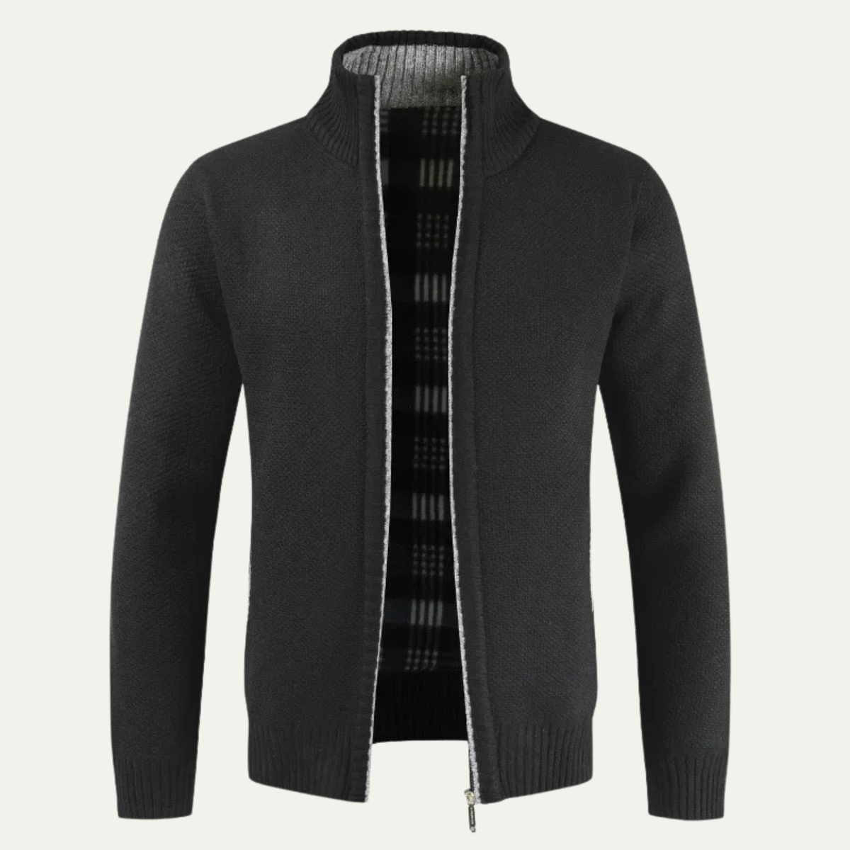 Veste zippée en coton texturé pour homme
