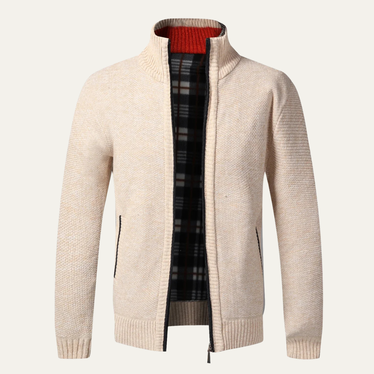 Veste zippée en coton texturé pour homme