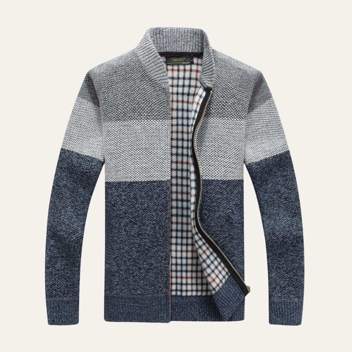 Veste zippée en maille color-block pour homme