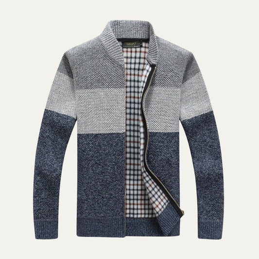 Veste zippée en maille color-block pour homme
