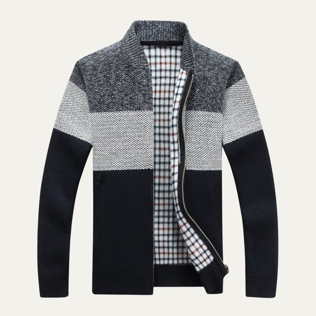 Veste zippée en maille color-block pour homme