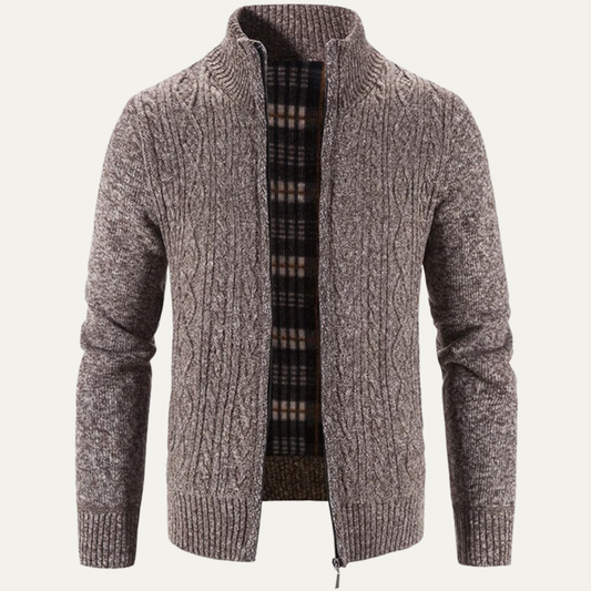 Veste zippée en maille texturée pour homme