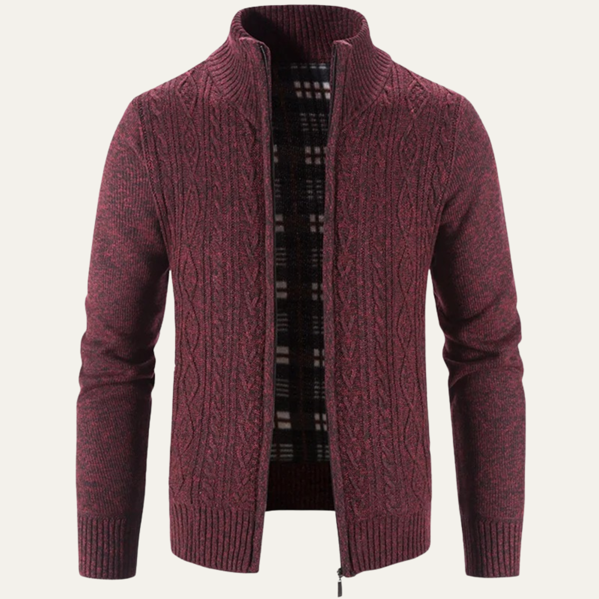 Veste zippée en maille texturée pour homme