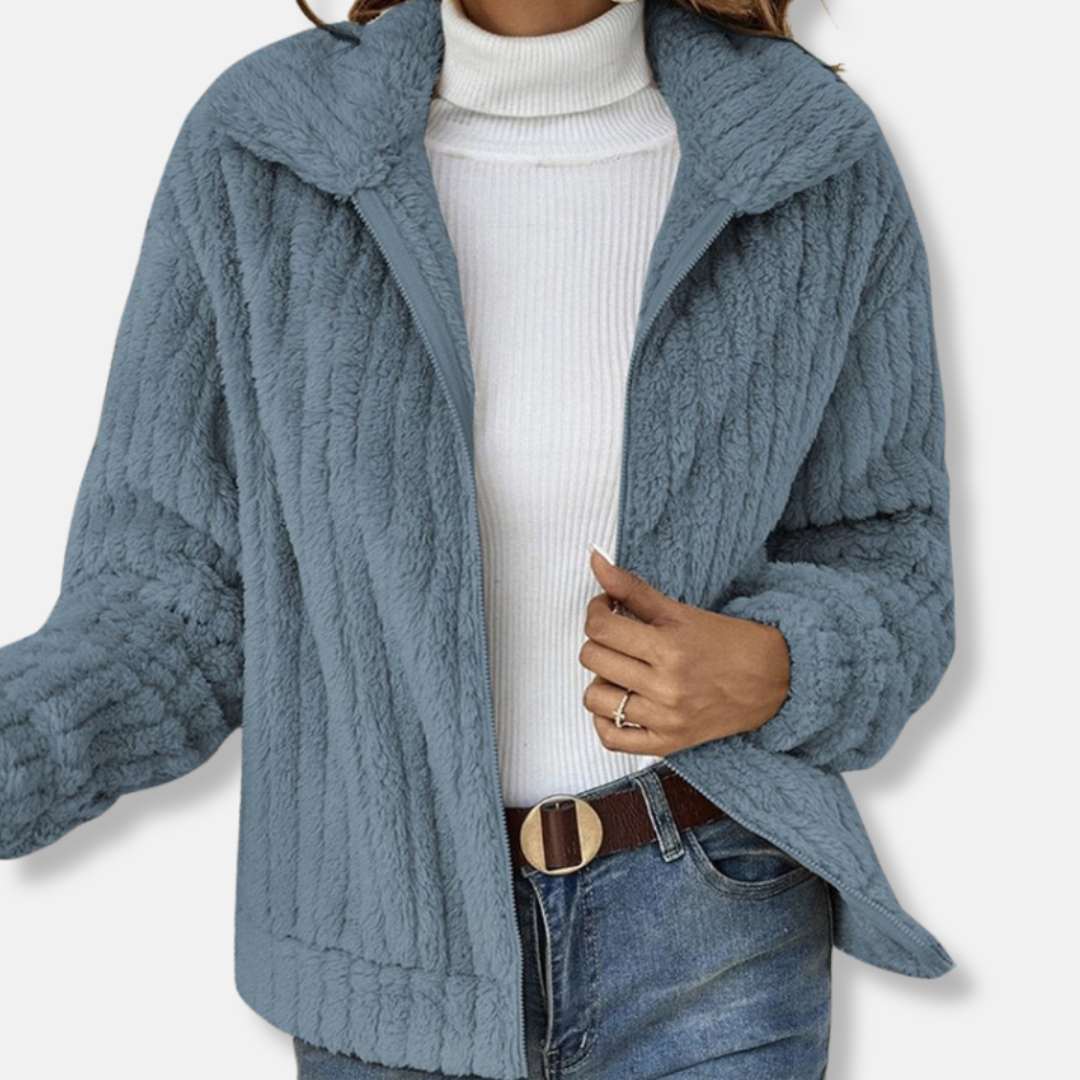Veste zippée en sherpa confortable pour femme