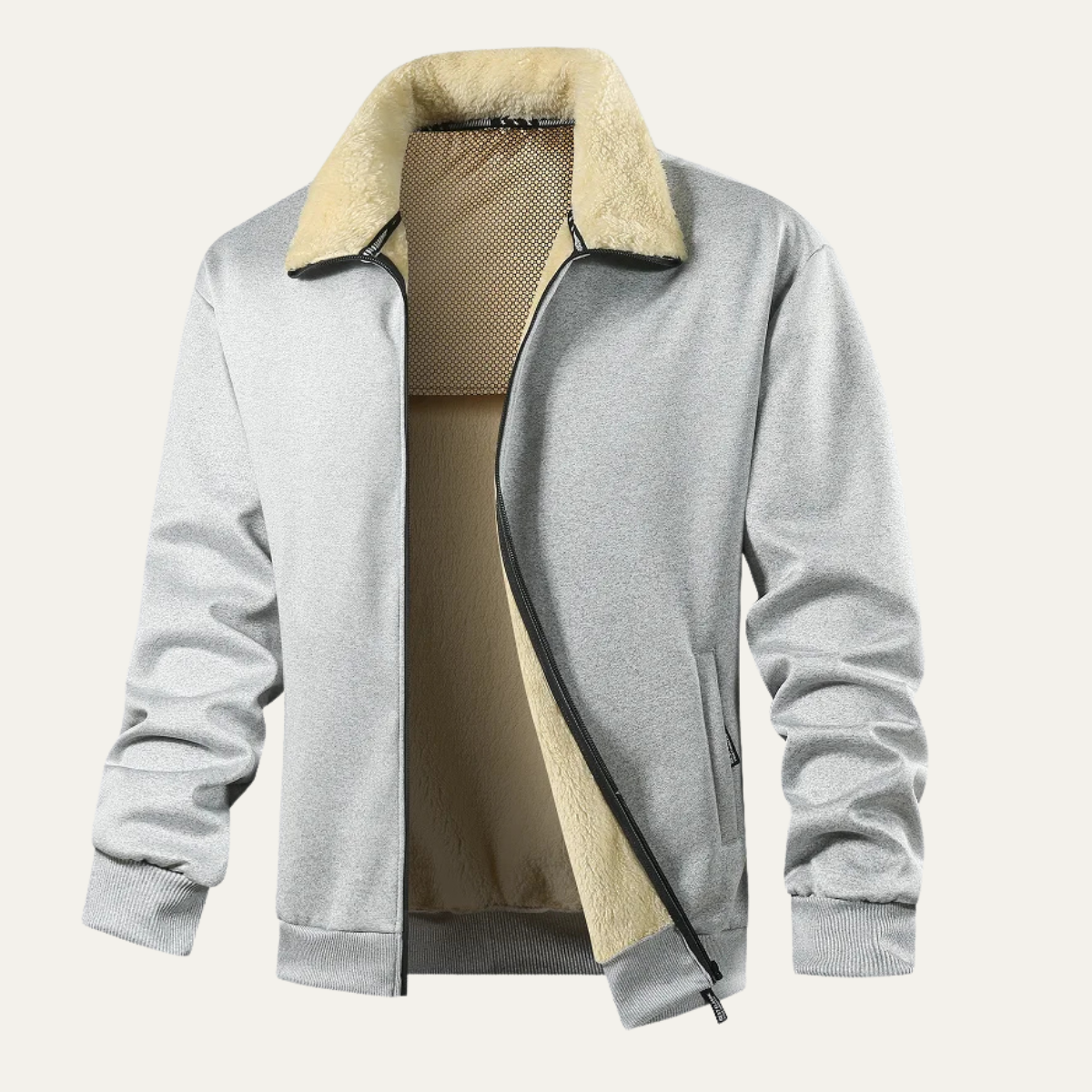 Veste zippée en sherpa confortable pour homme