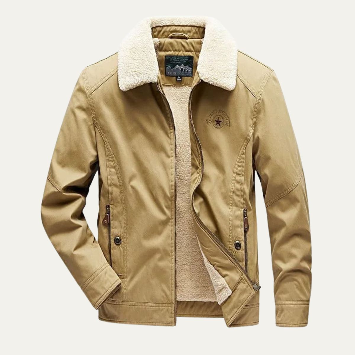 Veste zippée softshell doublée sherpa pour homme