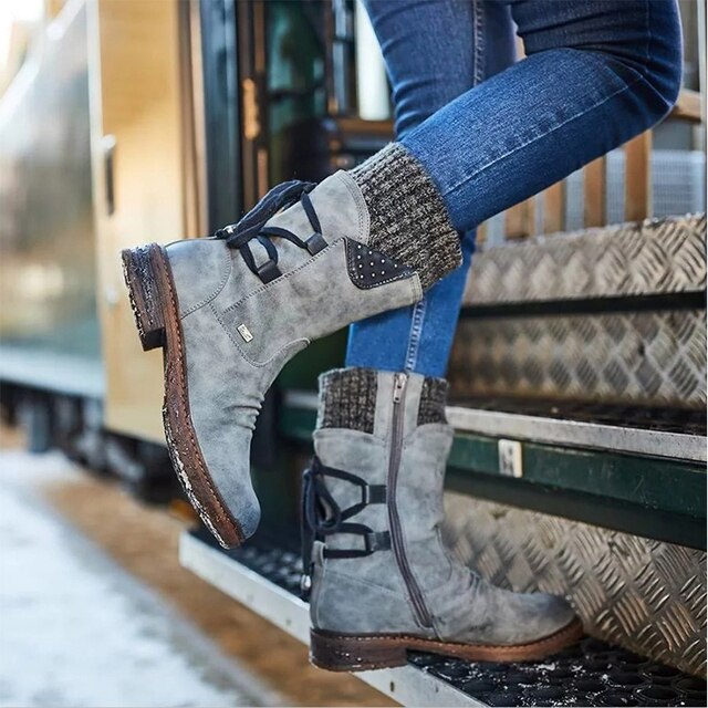 Bottes Cuir Noir Élégantes à Fermeture Éclair