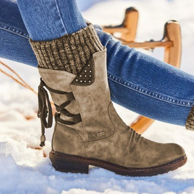 Bottes Cuir Noir Élégantes à Fermeture Éclair
