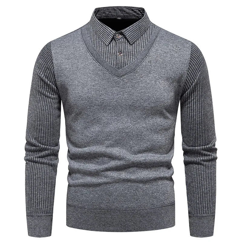 Chemise Élégante 2 Pièces et Pull Taille Fine