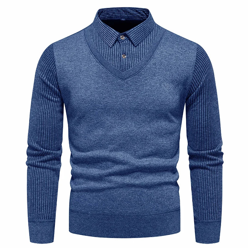 Chemise Élégante 2 Pièces et Pull Taille Fine