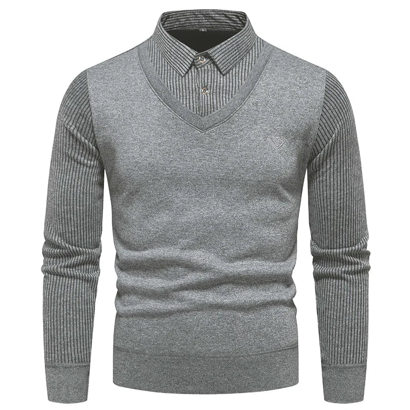 Chemise Élégante 2 Pièces et Pull Taille Fine