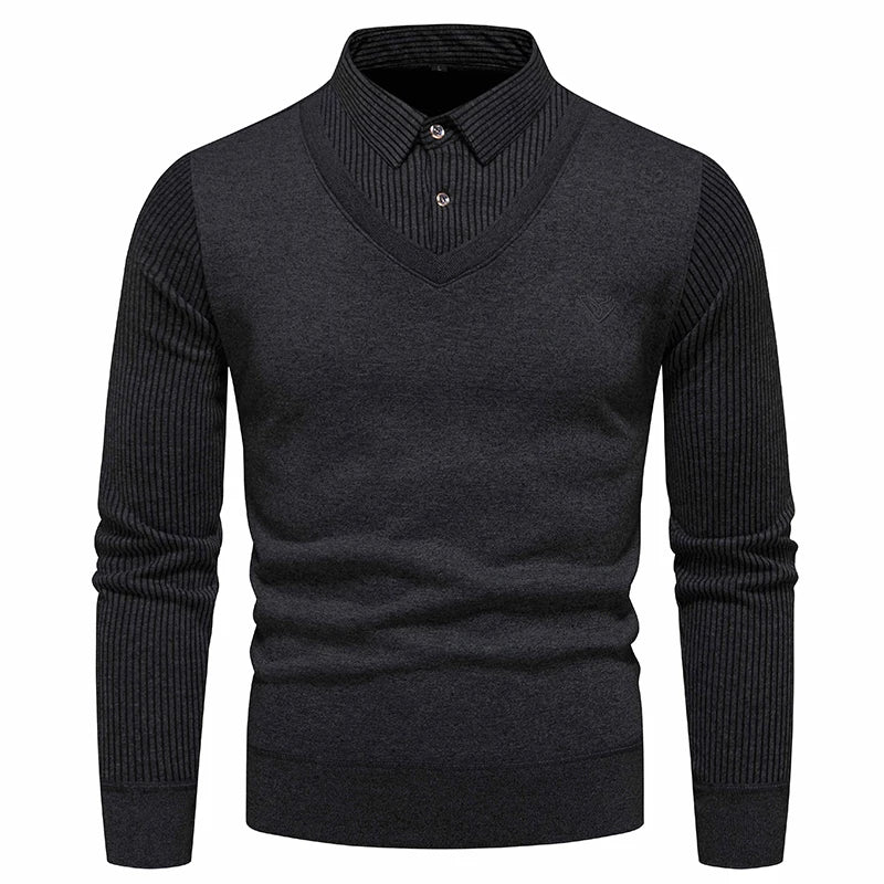 Chemise Élégante 2 Pièces et Pull Taille Fine