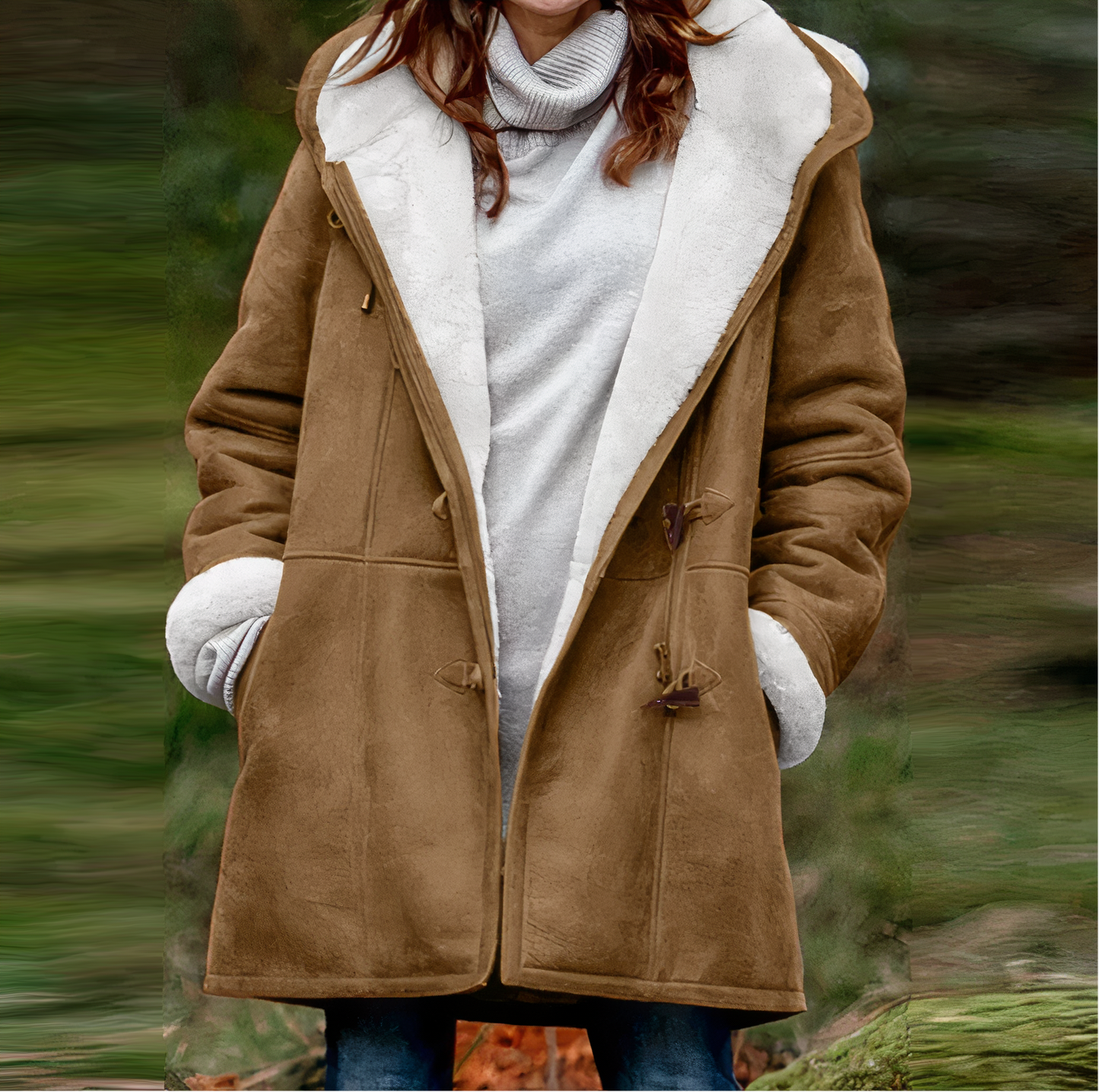 Manteau Femme Hiver Élégant avec Détails Texturés