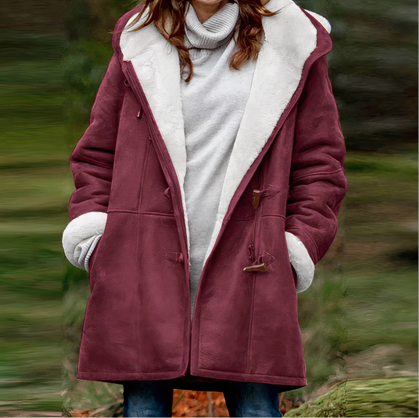 Manteau Femme Hiver Élégant avec Détails Texturés