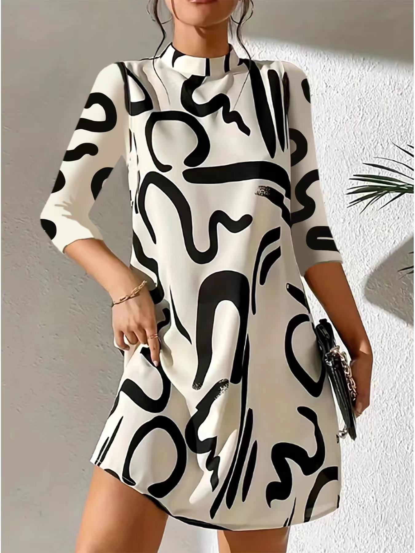 Robe Femme Automne Chic avec Imprimé Fashion