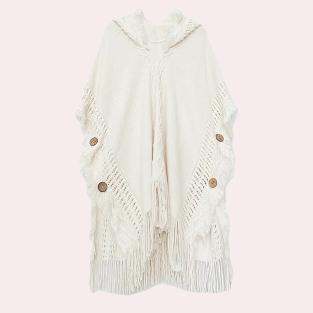 MIRIANA - Pull Poncho à capuche pour femmes