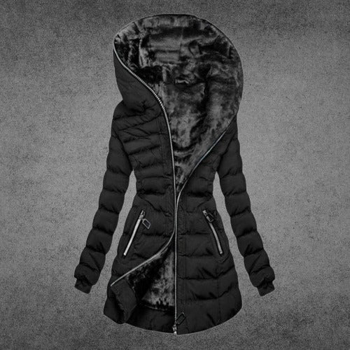 Manteau femme hivernal doublé fourrure synthétique