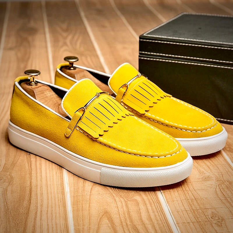 Chaussures Mocassins Cuir Beige Homme - LuxeStyle