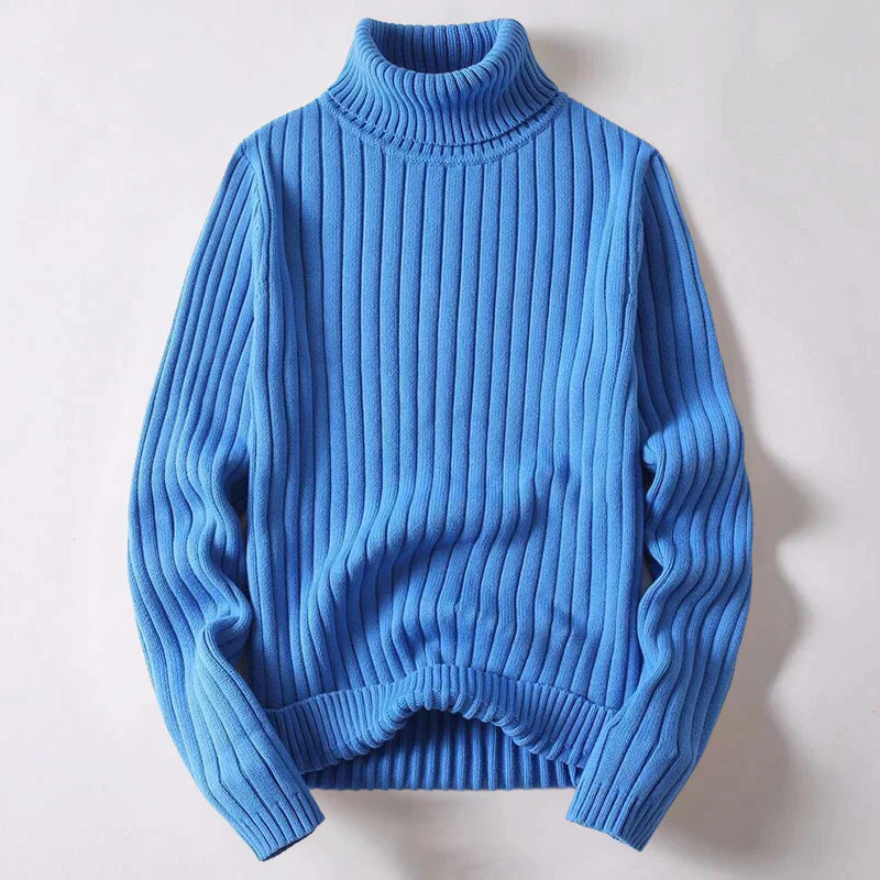 Pull Homme Tricot Marine à Col Enroulé - LuxeStyle