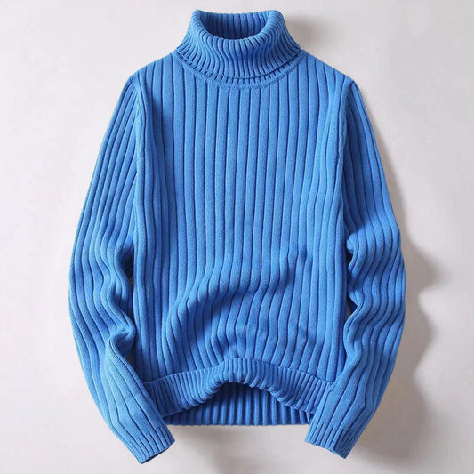Pull Homme Tricot Marine à Col Enroulé - LuxeStyle