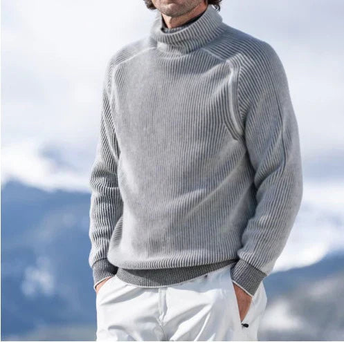 Pull Homme Côtelé Chaleureux Beige