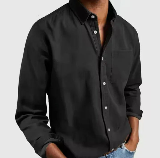 Chemise Classique Manches Longues avec Poches - LuxeStyle