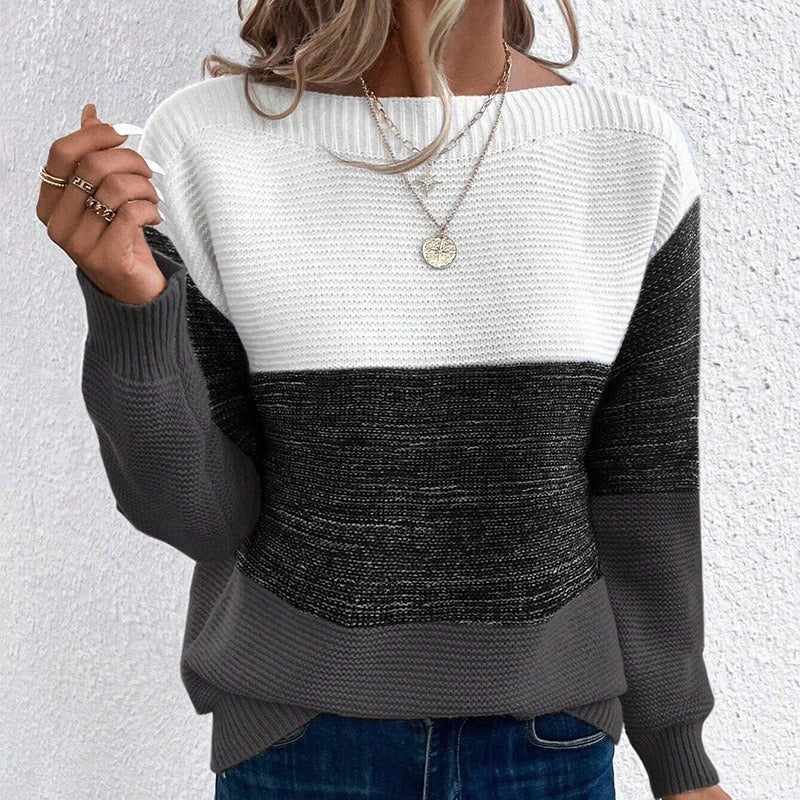 Pull Femme Hiver Élégant - Maille Épaisse Chaud avec Manches Longues